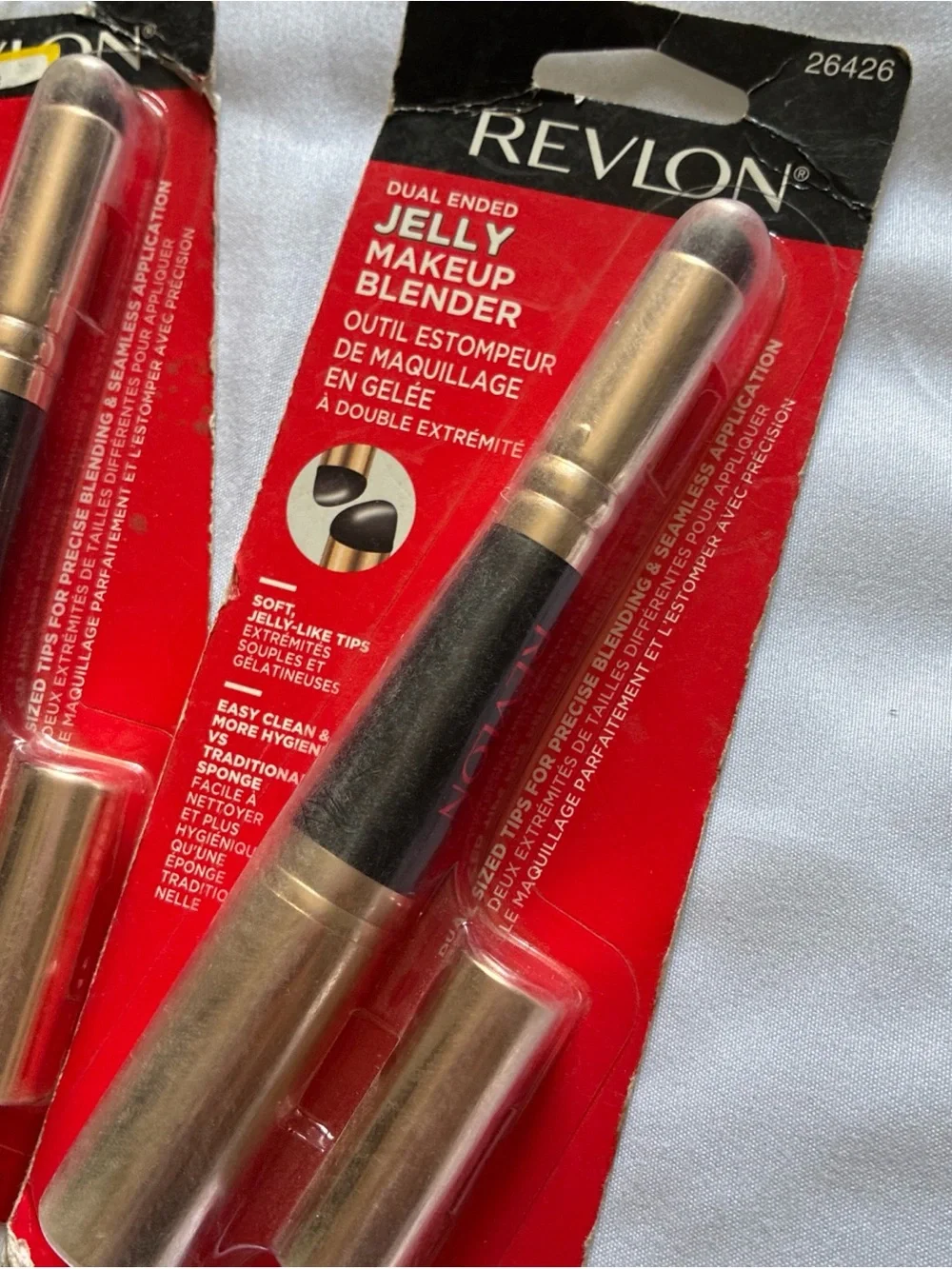 Revlon Dual-Ended Jelly Makeup Blender in Gold and Black - Travel Friendly